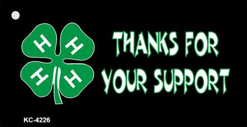 Thanks For Your Support 4-H Novelty Metal Key Chain KC-4226