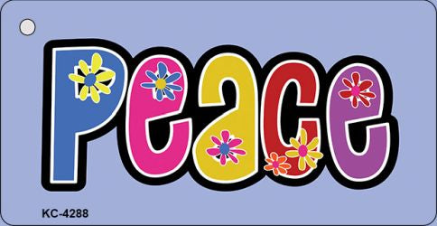 Peace And Flowers Novelty Metal Key Chain KC-4288