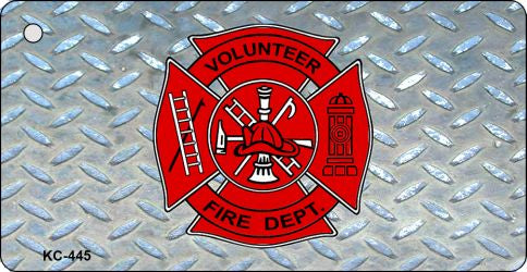 Volunteer Fire Diamond Novelty Aluminum Key Chain KC-445