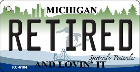 Retired Michigan State License Plate Tag Novelty Key Chain KC-4754