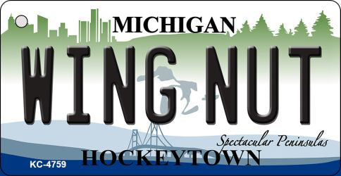 Wing Nut Michigan State License Plate Tag Novelty Key Chain KC-4759