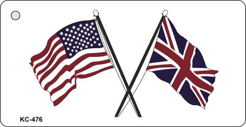 USA Britain Crossed Flags Novelty Aluminum Key Chain KC-476