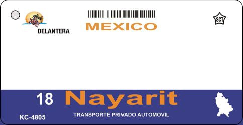 Nayarit Mexico Blank Novelty Metal Key Chain KC-4805