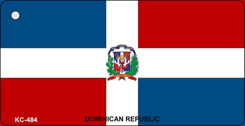 Dominican Rep Flag Novelty Aluminum Key Chain KC-484