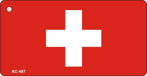 Switzerland Flag Novelty Aluminum Key Chain KC-487