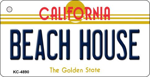 Beach House California State License Plate Tag Key Chain KC-4890