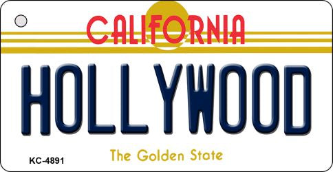 Hollywood California State License Plate Tag Key Chain KC-4891