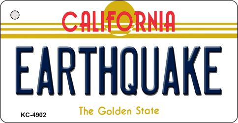 Earthquake California State License Plate Tag Key Chain KC-4902