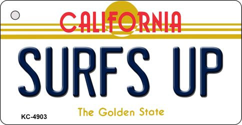 Surfs Up California State License Plate Tag Key Chain KC-4903