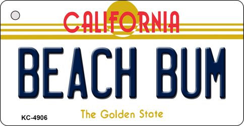 Beach Bum California State License Plate Tag Key Chain KC-4906
