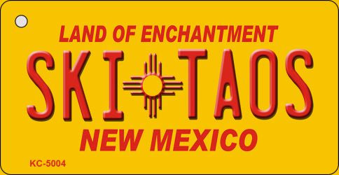 Ski Taos Yellow New Mexico Novelty Metal Key Chain KC-5004