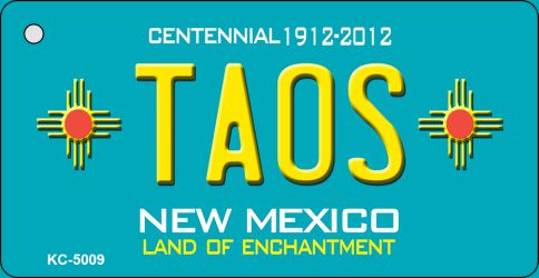Taos Teal New Mexico Novelty Metal Key Chain KC-5009