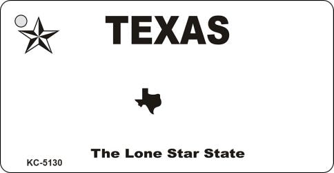 Texas State Blank Novelty Metal Key Chain KC-5130