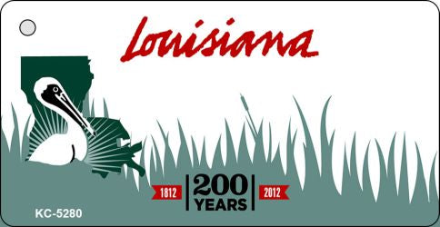 Louisiana State Blank Novelty Metal Key Chain KC-5280