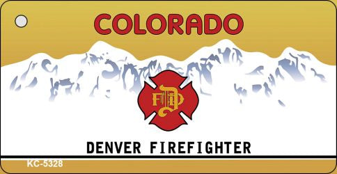 Colorado Denver Firefighter State Blank Novelty Metal Key Chain KC-5328