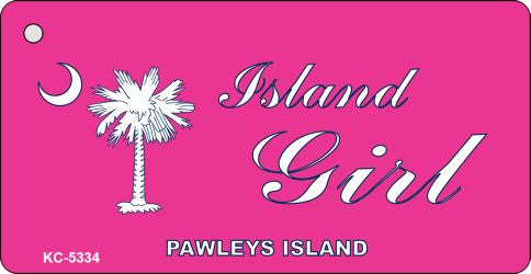 Island Girl Pink Novelty Aluminum Key Chain KC-5334
