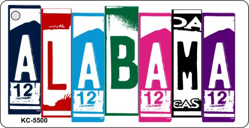 Alabama License Plate Tag Art Metal Novelty Aluminum Key Chain KC-5500