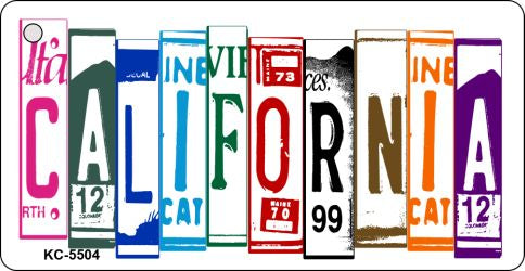 California License Plate Tag Art Metal Novelty Aluminum Key Chain KC-5504