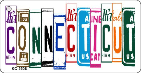 Connecticut License Plate Tag Art Metal Novelty Aluminum Key Chain KC-5506
