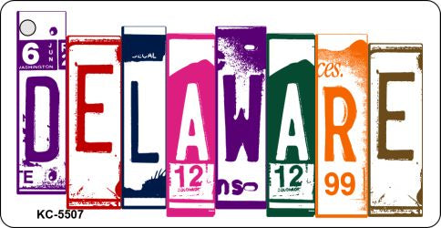 Delaware License Plate Tag Art Metal Novelty Aluminum Key Chain KC-5507