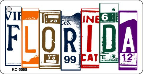 Florida License Plate Tag Art Metal Novelty Aluminum Key Chain KC-5508