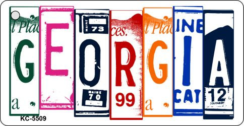 Georgia License Plate Tag Art Metal Novelty Aluminum Key Chain