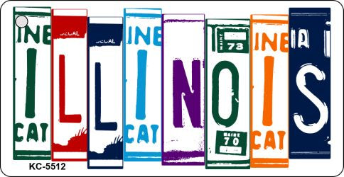 Illinois License Plate Tag Art Metal Novelty Aluminum Key Chain KC-5512