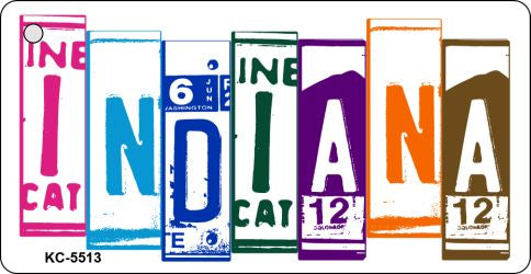 Indiana License Plate Tag Art Metal Novelty Aluminum Key Chain KC-5513