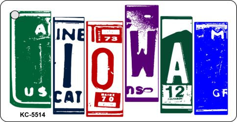 Iowa License Plate Tag Art Metal Novelty Aluminum Key Chain KC-5514