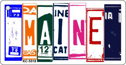 Maine License Plate Tag Art Metal Novelty Aluminum Key Chain KC-5518