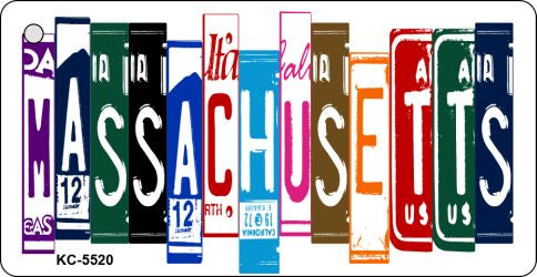 Massachusetts License Plate Tag Art Metal Novelty Aluminum Key Chain KC-5520
