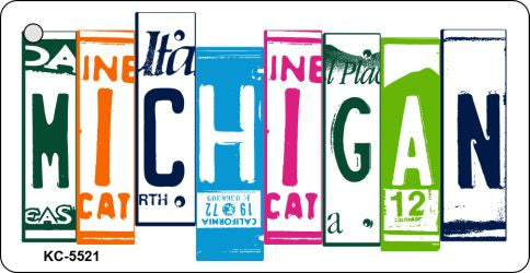 Michigan License Plate Tag Art Metal Novelty Aluminum Key Chain KC-5521