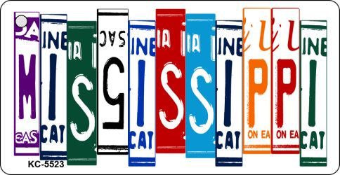 Mississippi License Plate Tag Art Metal Novelty Aluminum Key Chain KC-5523