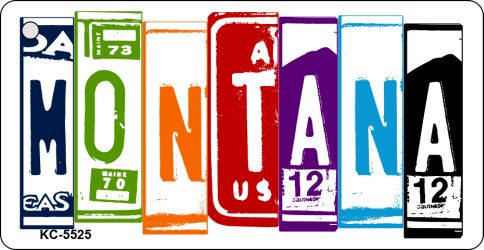 Montana License Plate Tag Art Metal Novelty Aluminum Key Chain KC-5525