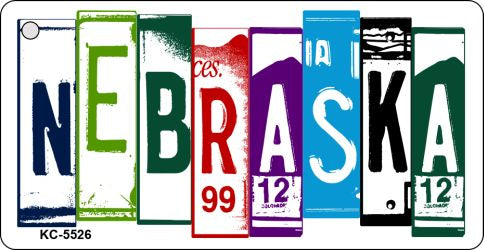Nebraska License Plate Tag Art Metal Novelty Aluminum Key Chain KC-5526
