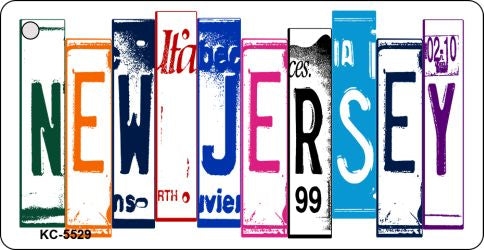 New Jersey License Plate Tag Art Metal Novelty Aluminum Key Chain KC-5529