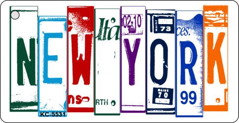 New York License Plate Tag Art Metal Novelty Aluminum Key Chain KC-5531
