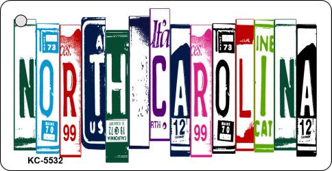 North Carolina License Plate Tag Art Metal Novelty Aluminum Key Chain KC-5532