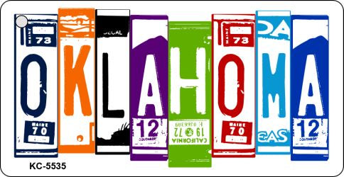 Oklahoma License Plate Tag Art Metal Novelty Aluminum Key Chain KC-5535