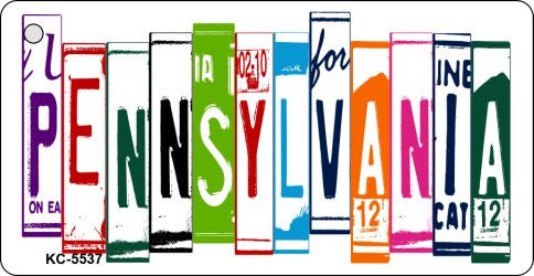 Pennsylvania License Plate Tag Art Metal Novelty Aluminum Key Chain KC-5537