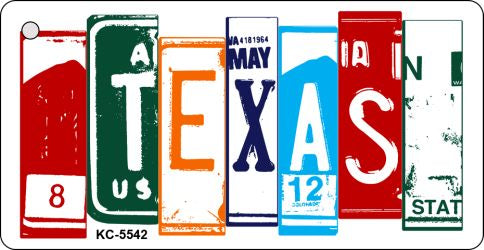 Texas License Plate Tag Art Metal Novelty Aluminum Key Chain KC-5542