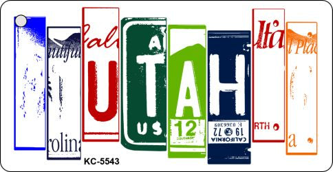 Utah License Plate Tag Art Metal Novelty Aluminum Key Chain KC-5543