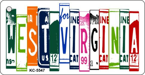 West Virginia License Plate Tag Art Metal Novelty Aluminum Key Chain KC-5547