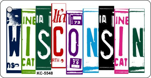 Wisconsin License Plate Tag Art Metal Novelty Aluminum Key Chain KC-5548