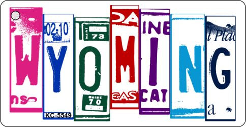 Wyoming License Plate Tag Art Metal Novelty Aluminum Key Chain KC-5549