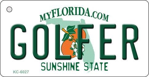 Golfer Florida State License Plate Tag Key Chain KC-6027