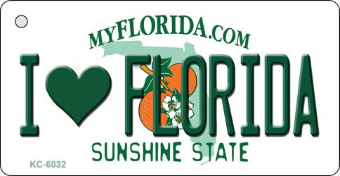 I Love Florida State License Plate Tag Key Chain KC-6032
