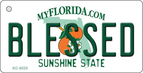 Blessed Florida State License Plate Tag Key Chain KC-6035