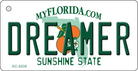Dreamer Florida State License Plate Tag Key Chain KC-6038
