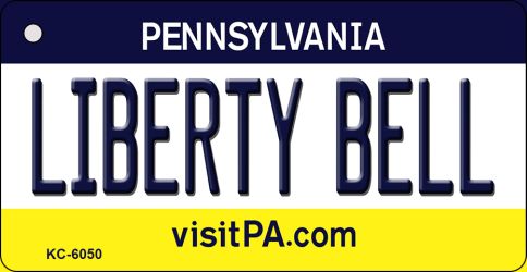 Liberty Bell Pennsylvania State License Plate Tag Key Chain KC-6050